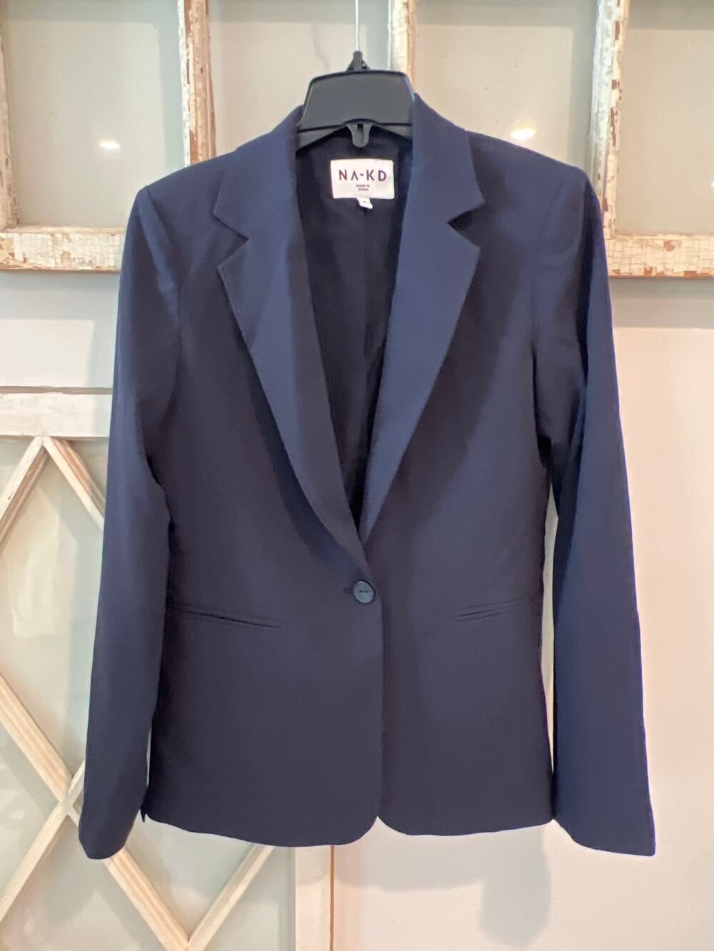 NA-KD size 36 US small navy blue blazer jacket